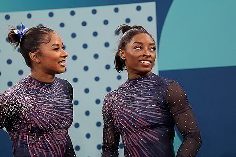 Jordan Chiles and Simone Biles
